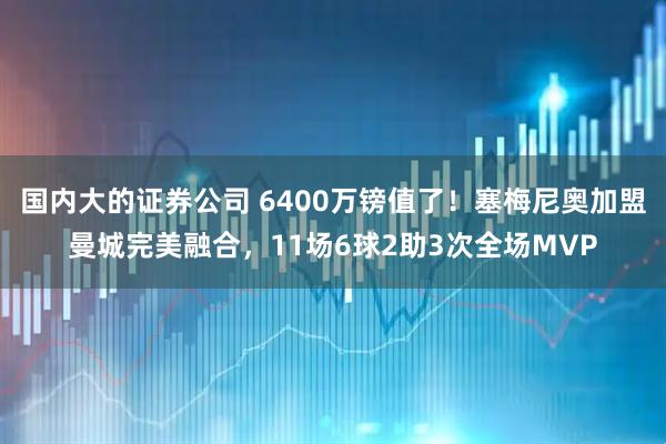 国内大的证券公司 6400万镑值了！塞梅尼奥加盟曼城完美融合，11场6球2助3次全场MVP